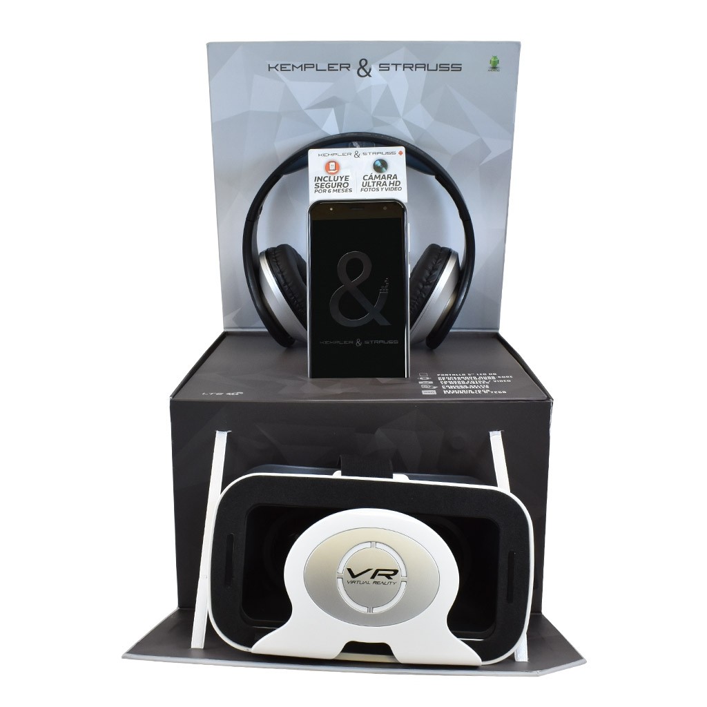 Kempler & Stauss Smart Phone + Audífonos + Lentes Realidad Virtual
