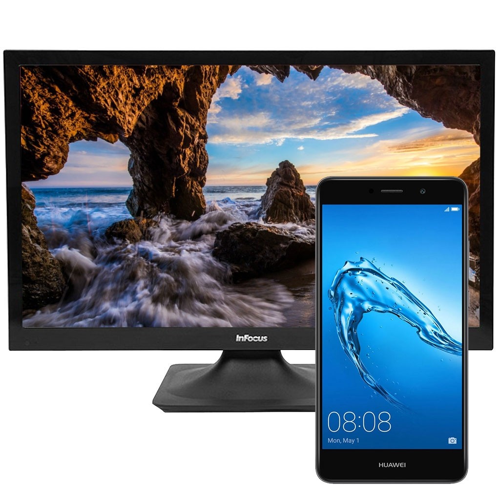 Huawei L53 GW Metal Gris + Pantalla InFocus 24"