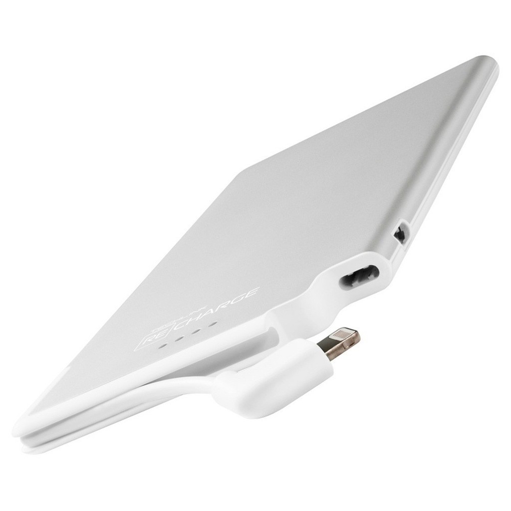 Bateria Portatil Recharge Ultradelgada de 5000 mAh Color Plata Blanco