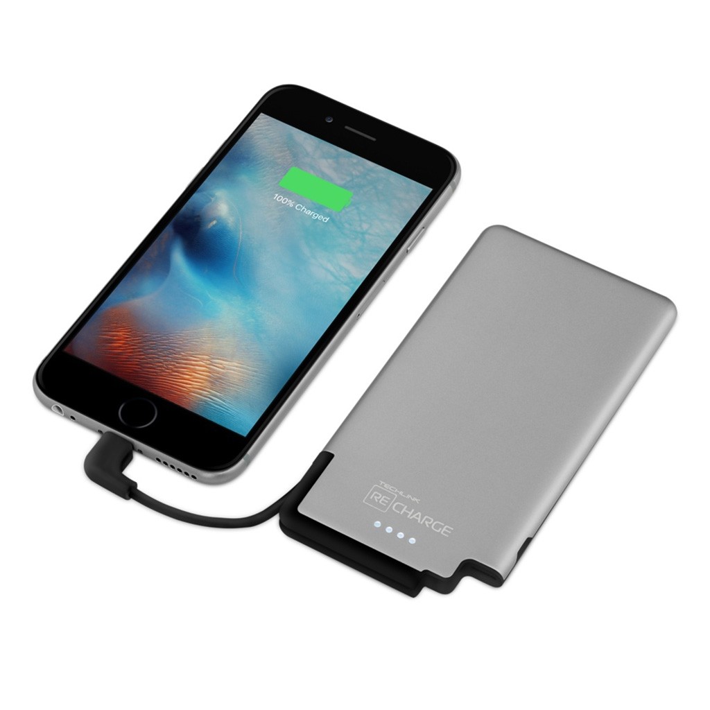 Bateria Portatil Recharge Ultradelgada de 3000 mAh Color Gris Negro