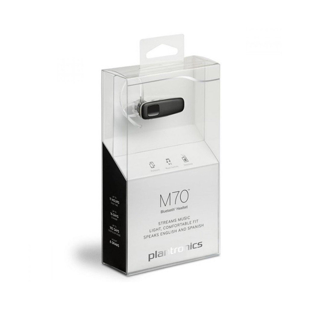 Plantronics M70 R BT HEADSET BLACK WHITE SIDE BAND US LA