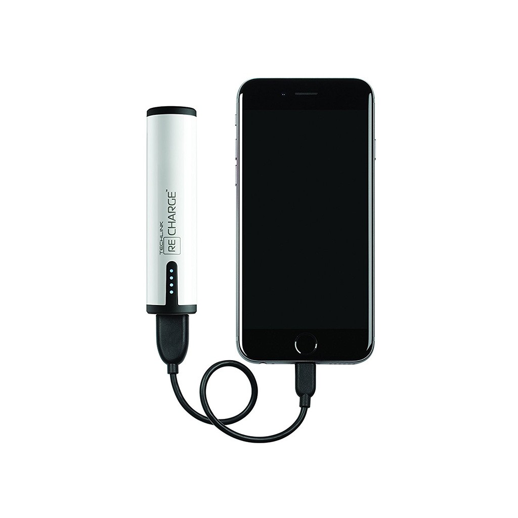 Bateria Portatil ReCharge Cilindrica Micro USB de 2600 mAh Blanca