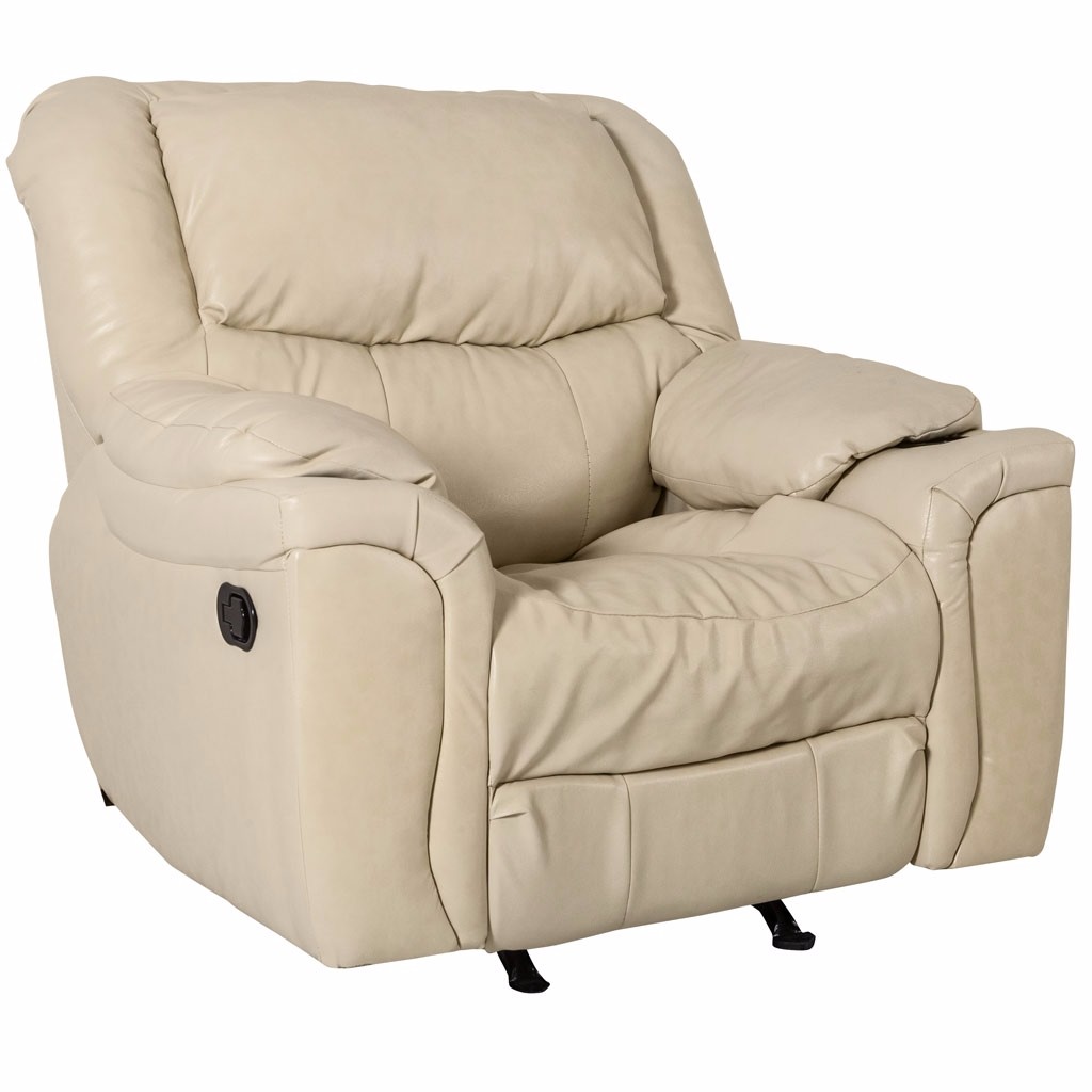Reclinable Bratt con Mecedora Tapizado en Vinipiel Beige