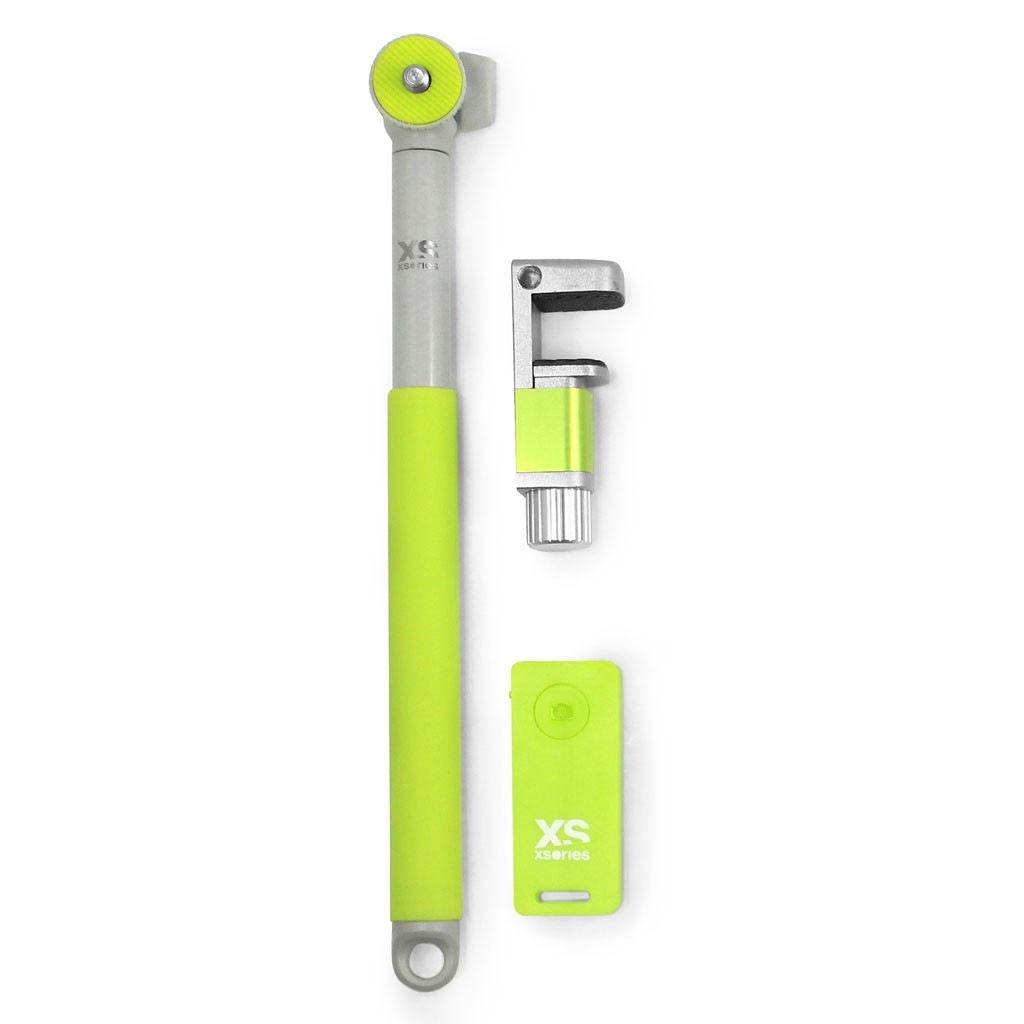 Selfie stick universal para smartphones y cámaras deportivas XSories amarillo gris