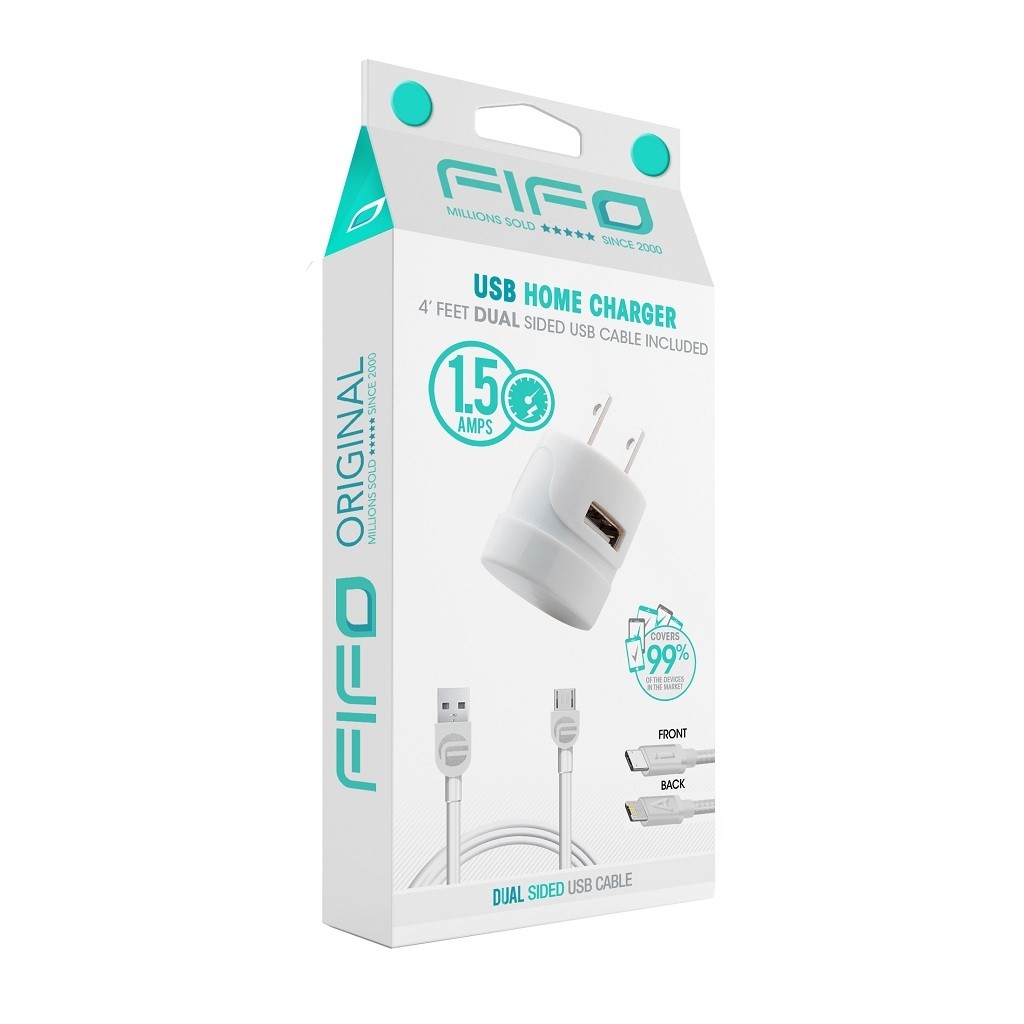 Combo cargador de Pared + cable dual FIFO