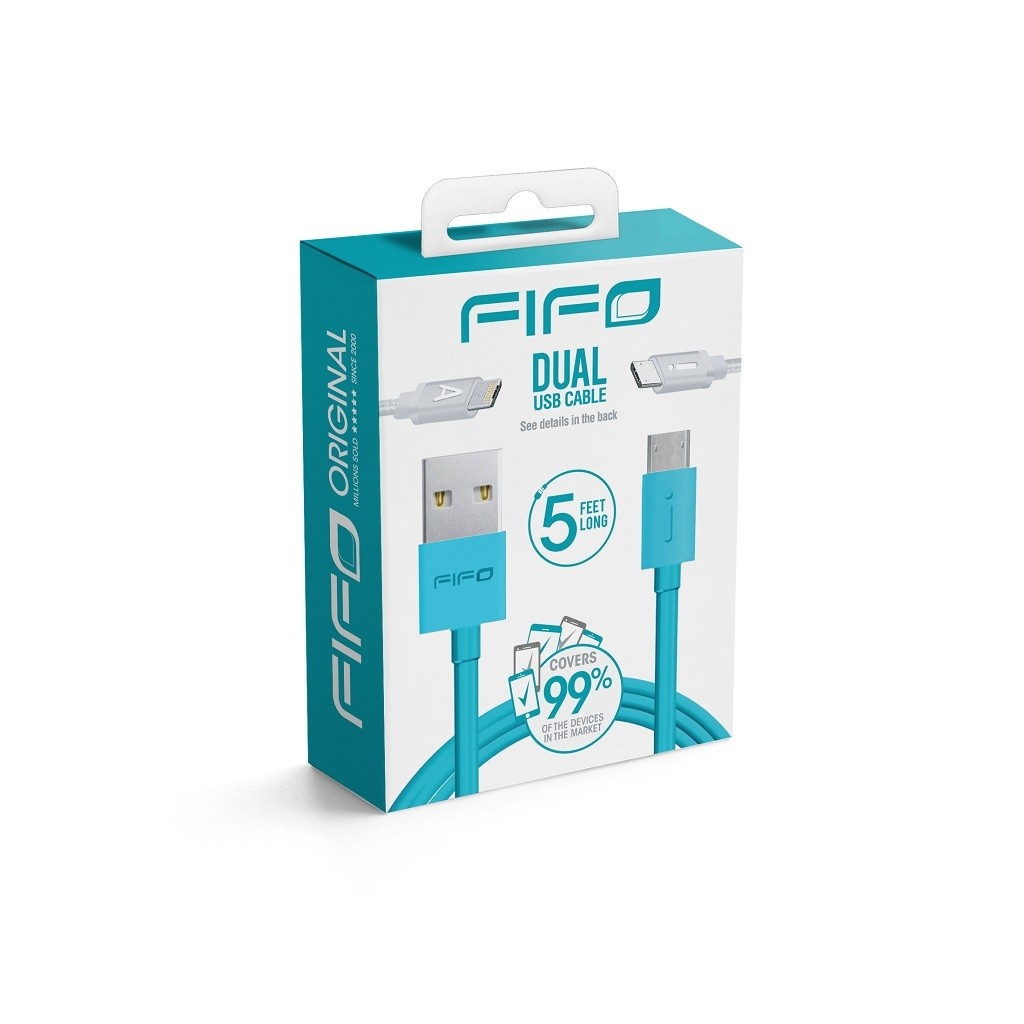 Cable Dual FIFO Micro y Lightning 1.5 mts