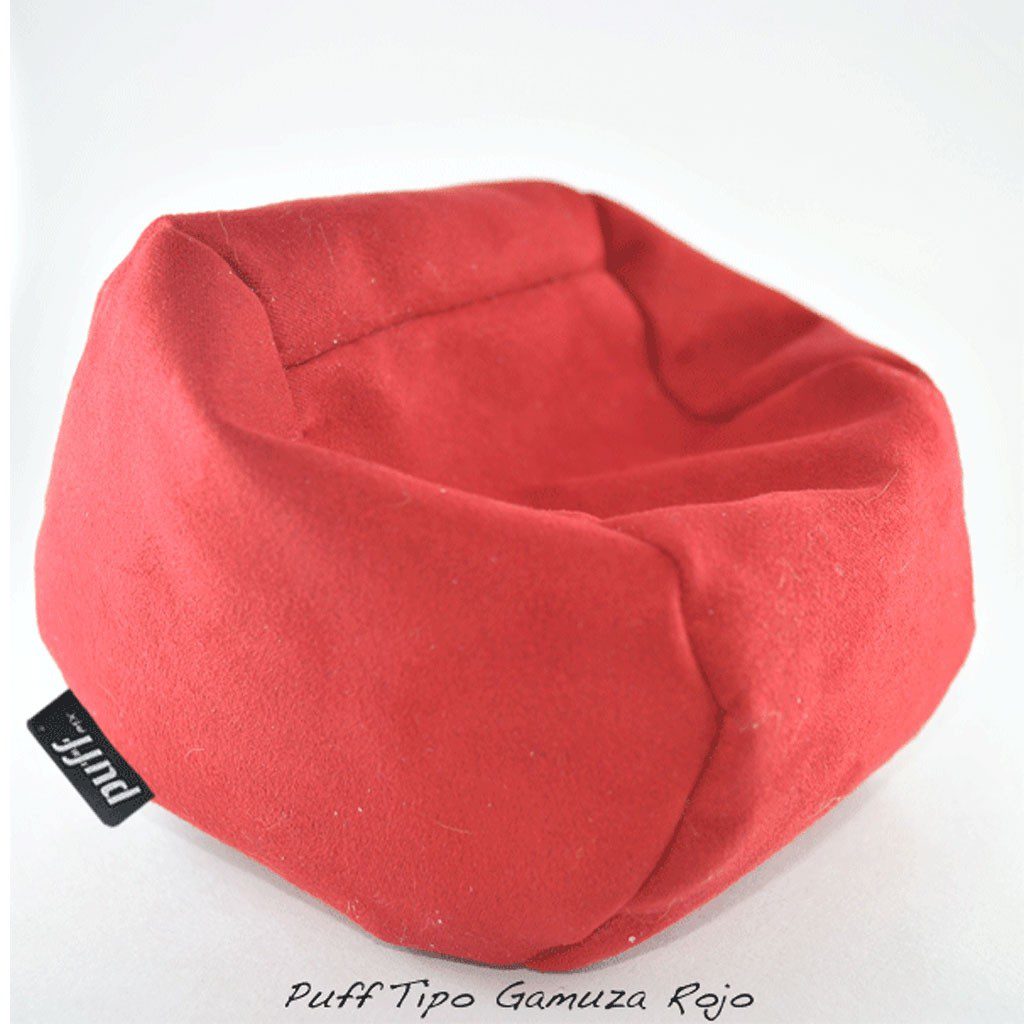 Puff para Celular Acabado de Gamuza Color Rojo