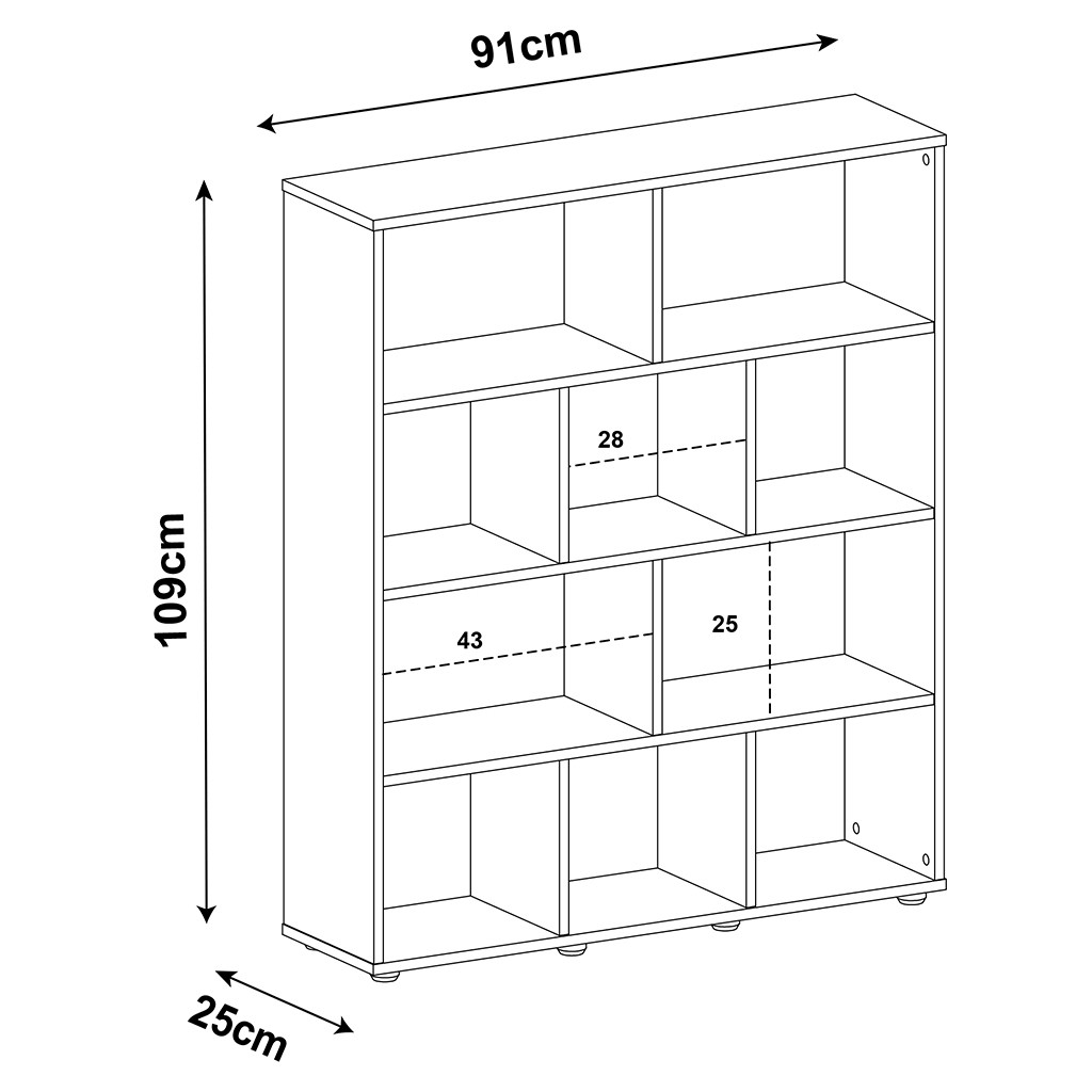 Librero Multiusos Bertolini Book Canela