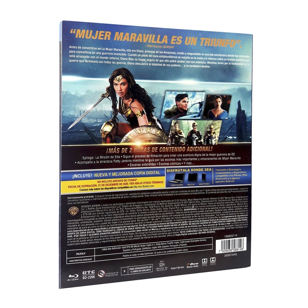 Mujer Maravilla 2017 Blu ray DVD