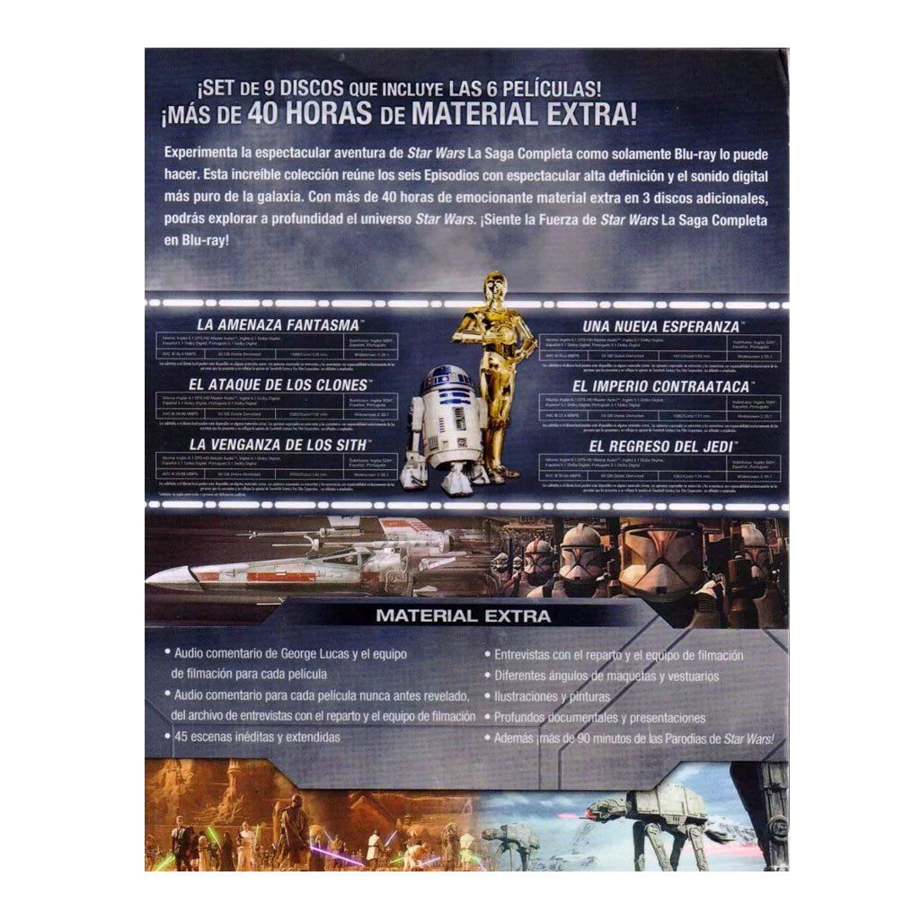 Star wars Películas Saga Completa Blu Ray