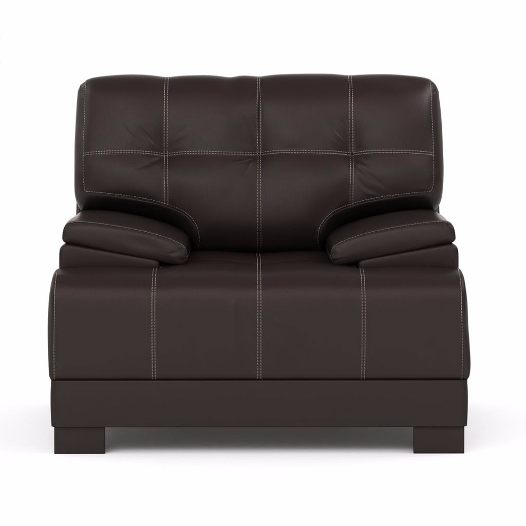 Sillón Quadro tapizado en vinil café