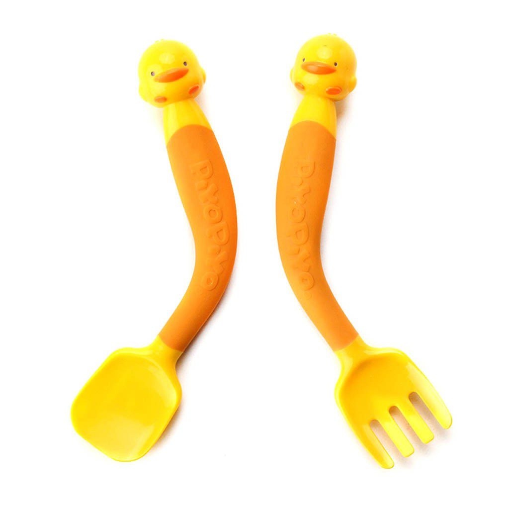 Juego Cubiertos Flexibles Bebe Amarillo Piyo Piyo