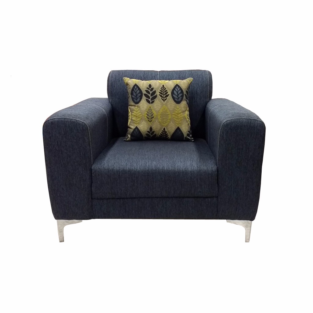 Sillón Millet Tapizado en Lino Azul