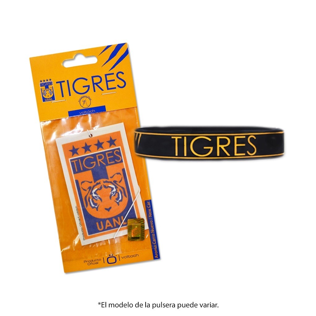 Combo Tigres 5: 1 Pulsera de Silicón + 1 Aromatizante multiusos Voltoch Tigres Oficial