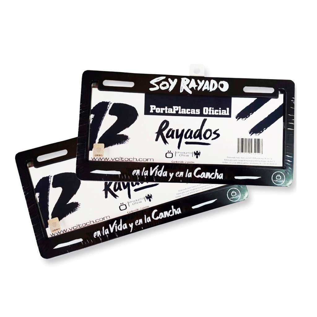 Par de Portaplacas Voltoch Rayados Oficial