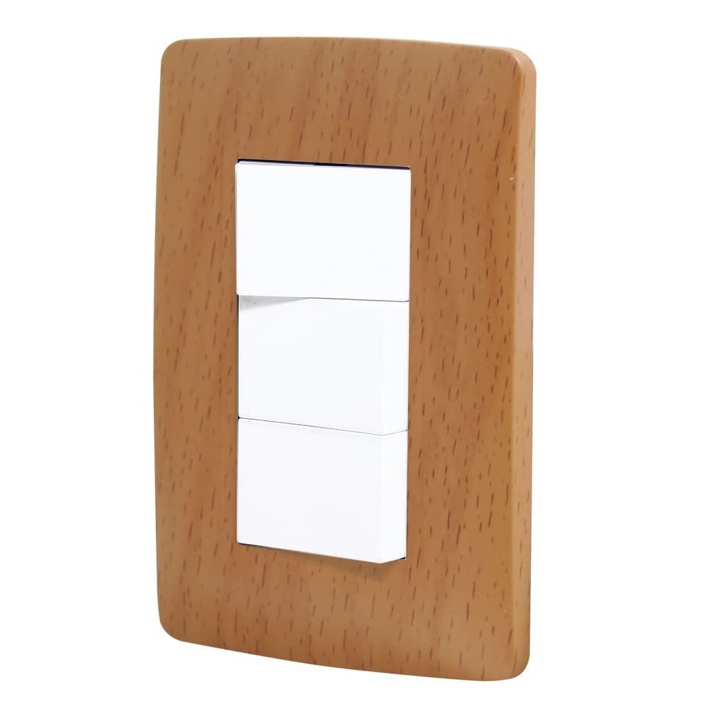 Paquete de 2 Apagador triple con placa Toscana wooden