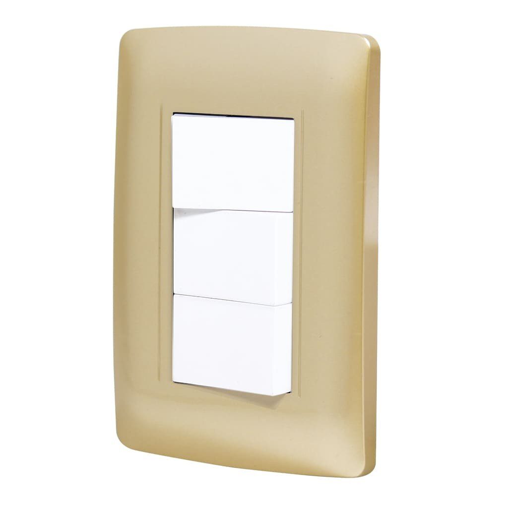 Paquete de 2 Apagador triple con placa Toscana golden