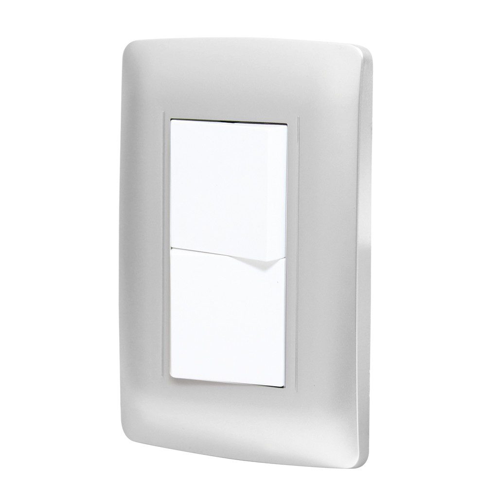 Paquete de 2 Apagador doble con placa Toscana silver