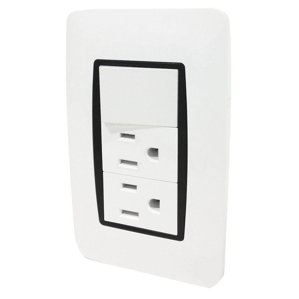 Paquete de 2 Apagador y 2 contactos Verona con placa