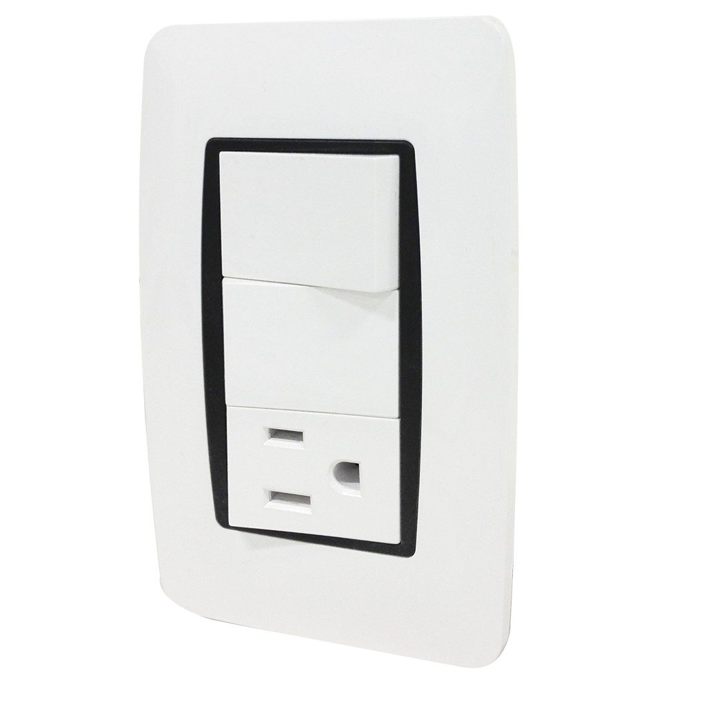 Paquete de 2 Contacto y 2 apagadores Verona con placa