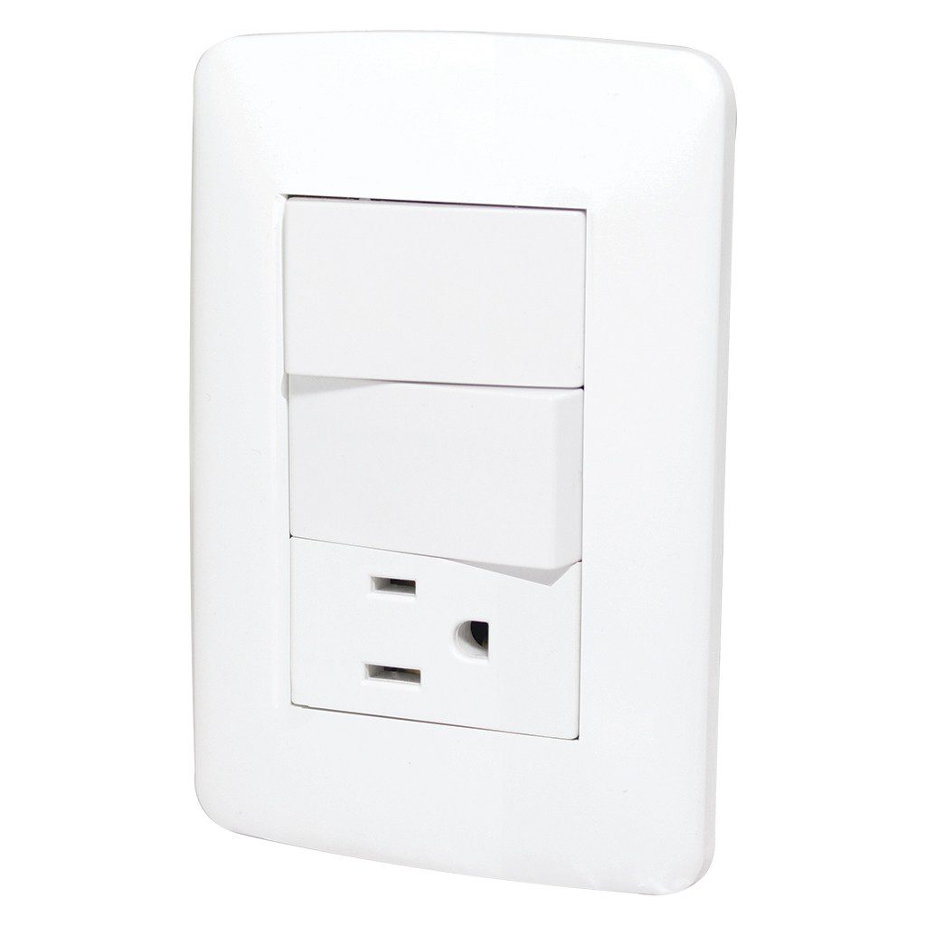 Paquete de 2 Contacto y 2 apagadores Napoles con placa