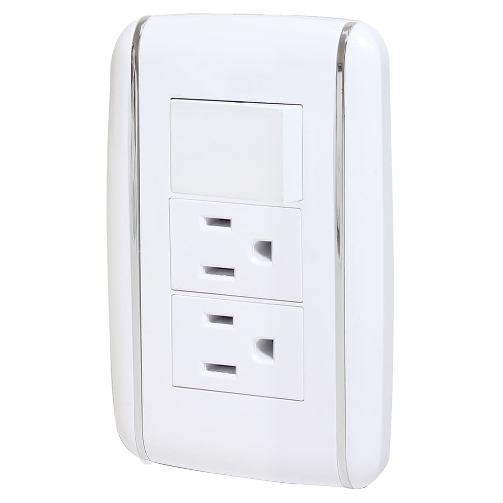 Paquete de 2 Apagador y 2 contactos Vicenza con placa