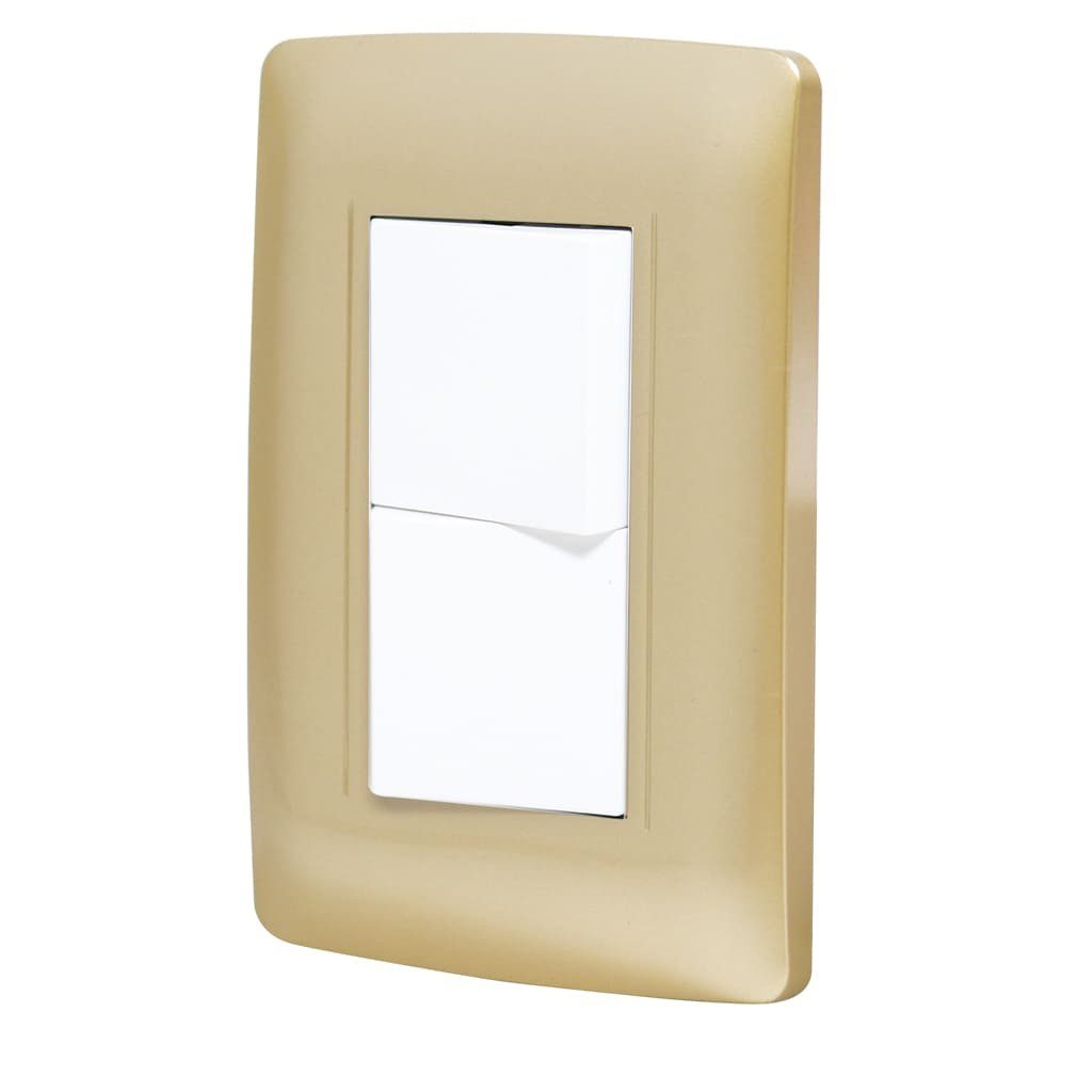 Paquete de 2 Apagador doble con placa Toscana golden