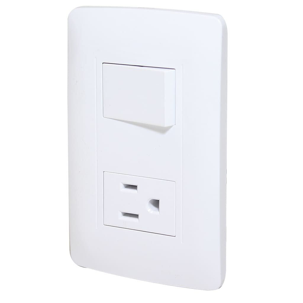 Paquete de 2 Apagador y contacto conplaca línea toscana