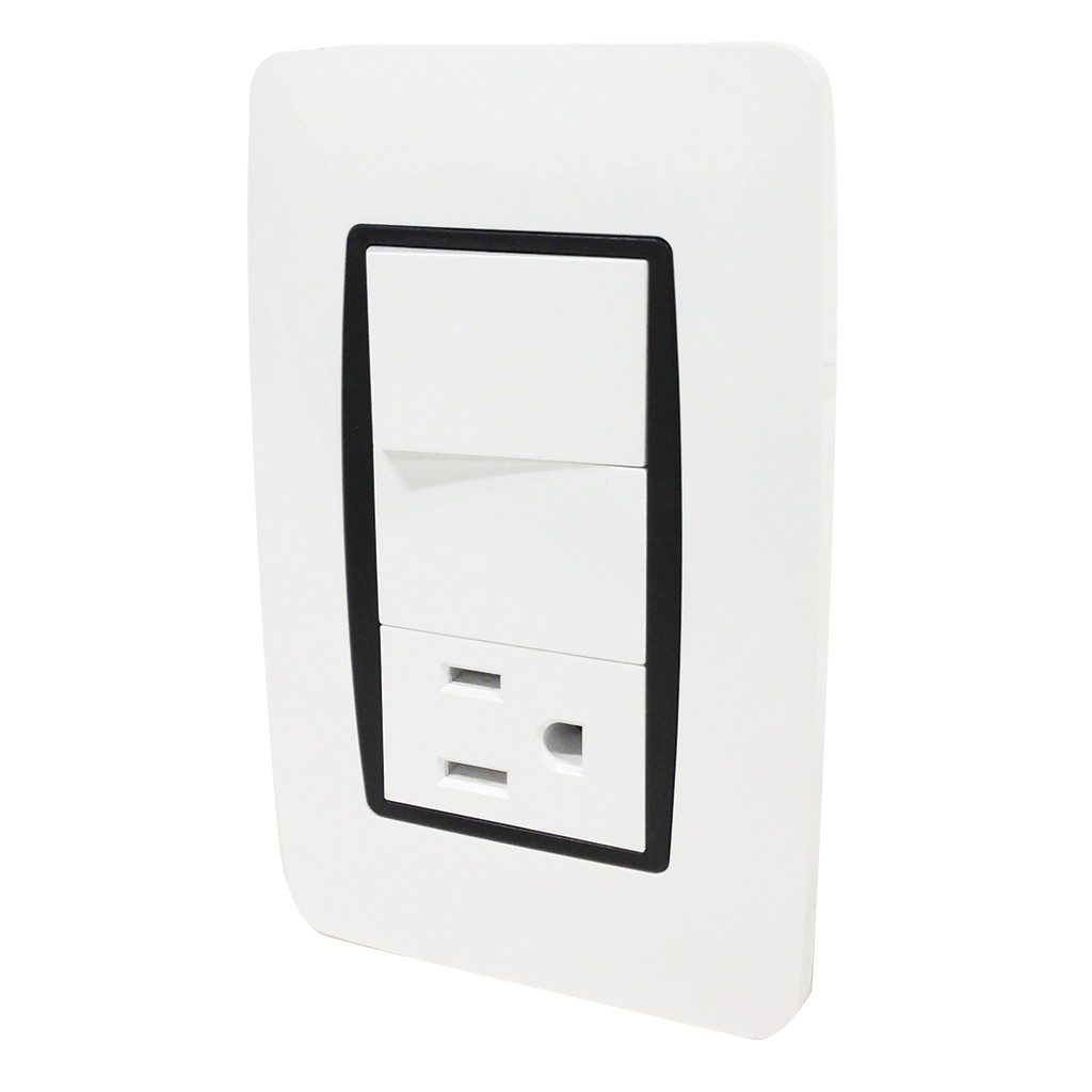 Paquete de 2 Apagador y contacto conplaca línea verona