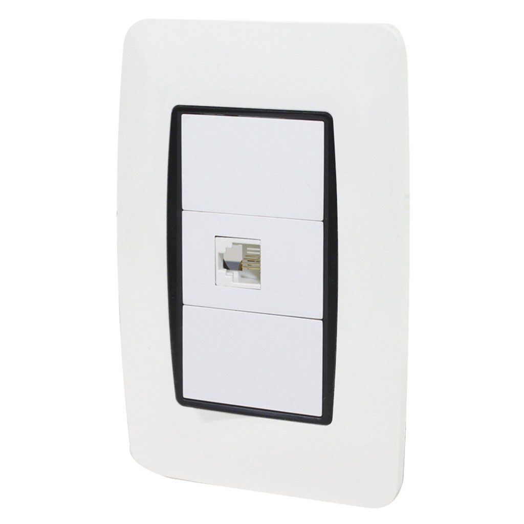 Paquete de 2 Toma de teléfono con placa Verona