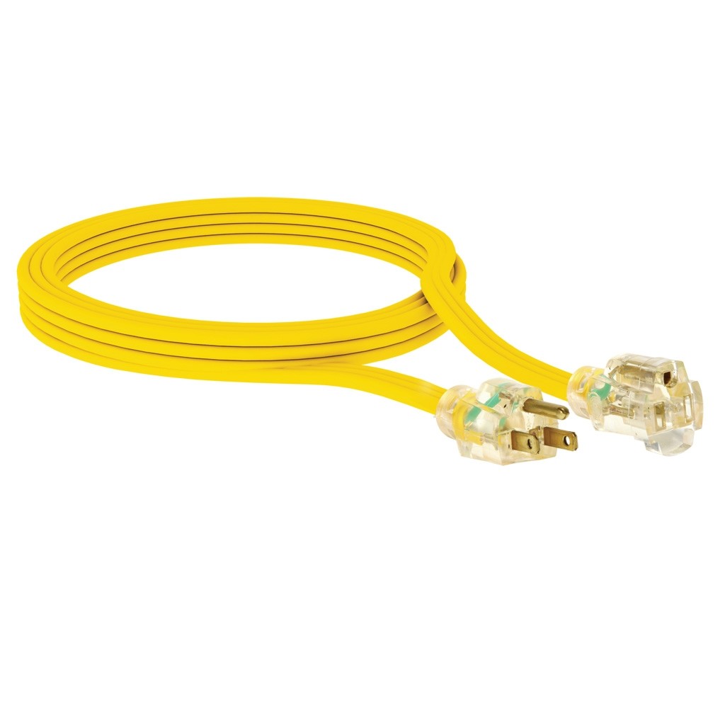 Extensión uso rudo aterrizada de 7.6 m Calibre 14AWG color amarilla Sanelec