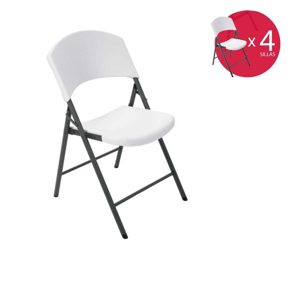 Paquete 4 Sillas Plegadizas Lifetime Blanco
