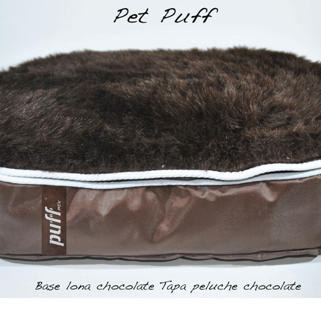 Pet Puff Chico: Base Lona Chocolate Peluche Chocolate