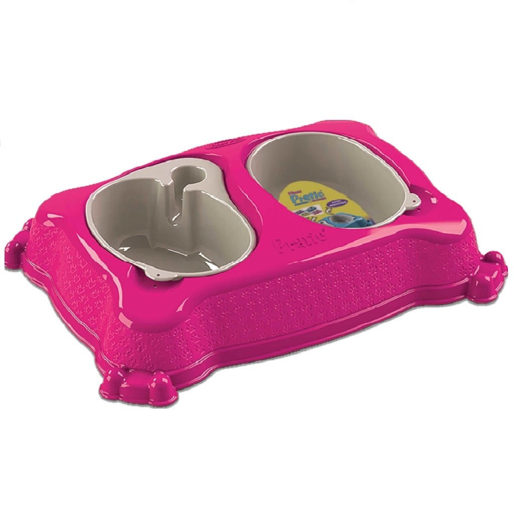 Plato doble automático New Practic Chico Rosa