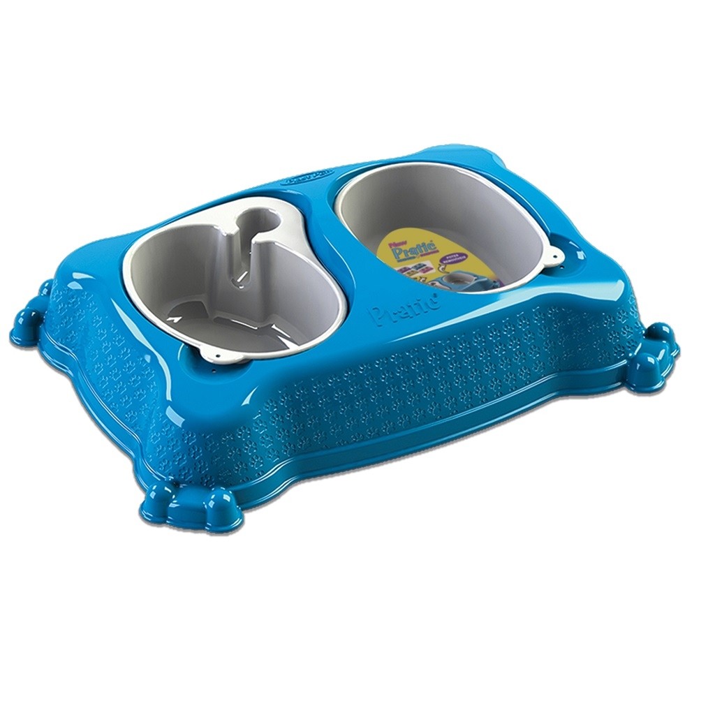 Plato doble automático New Practic Mediano Azul