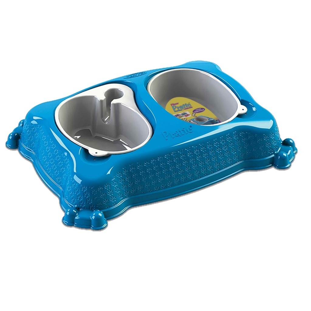 Plato doble automático New Practic Grande Azul