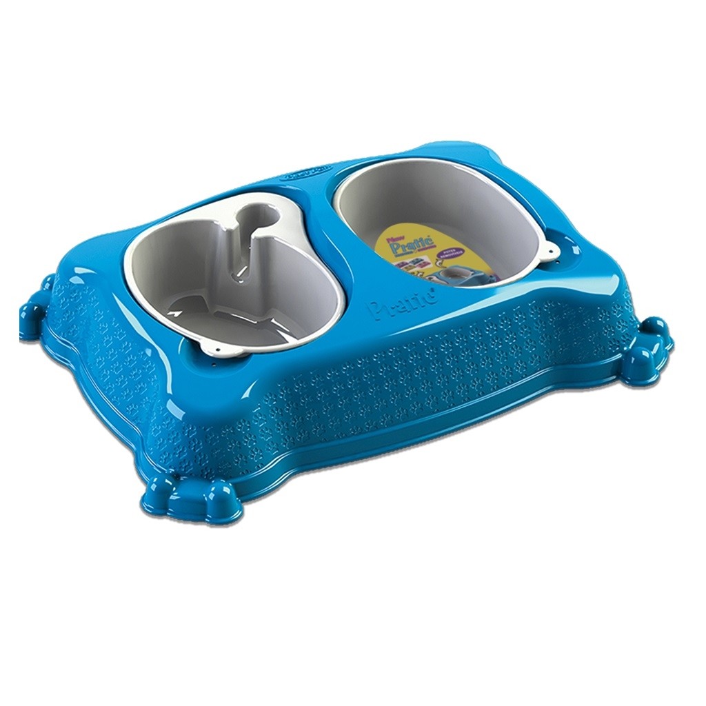 Plato doble automático New Practic Chico Azul