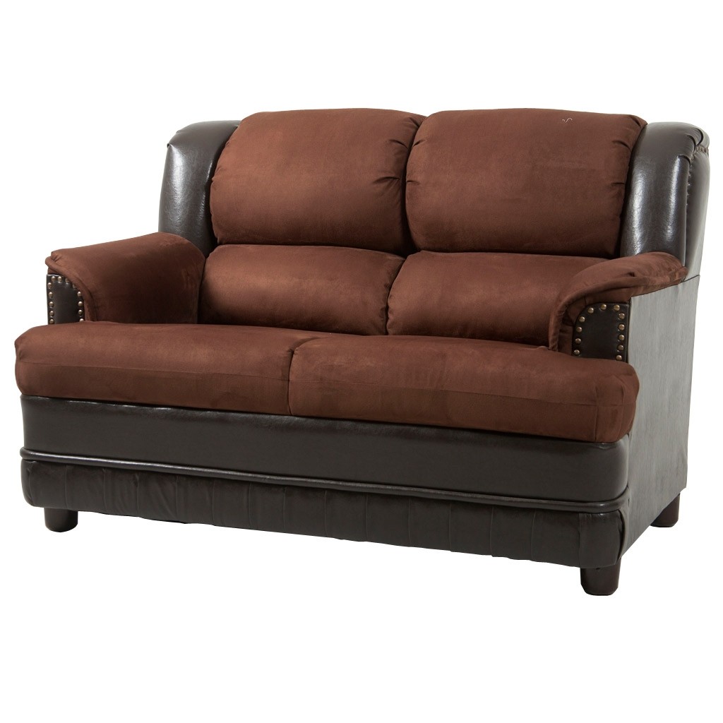 Love Seat Dolzen tapizado en Suade color Cafe